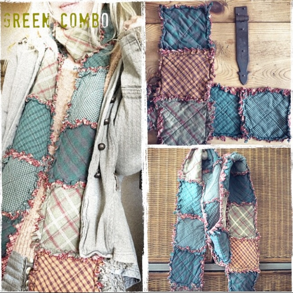 //ADDED MORE// Long upcycled pieced autumn scarf - Picture 4 of 8